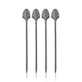 Art Deco Cocktail Picks in Gunmetal, Set of 4
