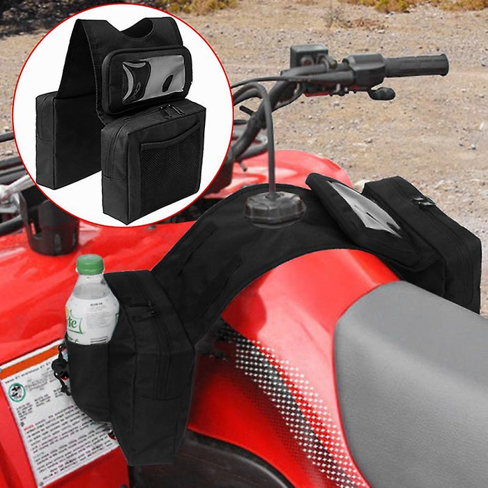 ATV UTV Motorcycle Tank Saddle Bag with Waterproof Phone Storage Compatible with ATV UTV Models