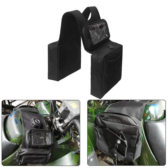 ATV UTV Motorcycle Tank Saddle Bag with Waterproof Phone Storage Compatible with ATV UTV Models