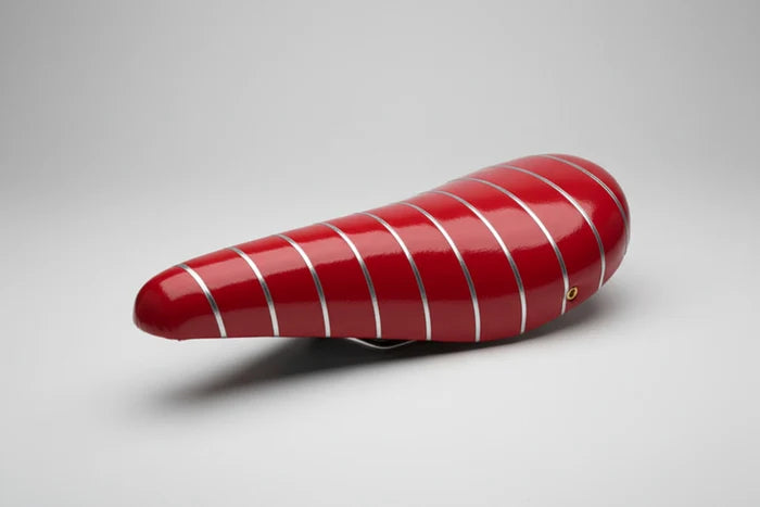 Banana Saddle For 20" High Riser With Sparkles & Silver Stripe - Red