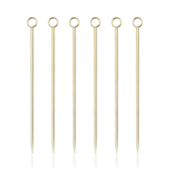Belmont Cocktail Picks in Gold, Set of 6