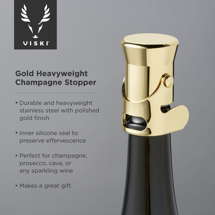 Belmont Heavyweight Champagne Stopper in Gold
