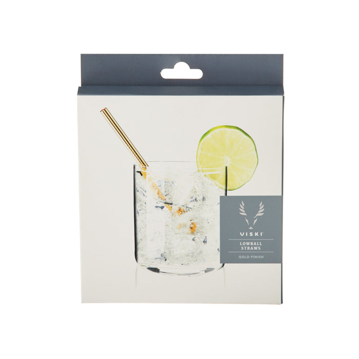 Belmont Lowball Straws in Gold, Set of 6
