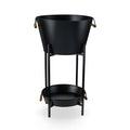 Beverage Tub with Stand & Tray in Black