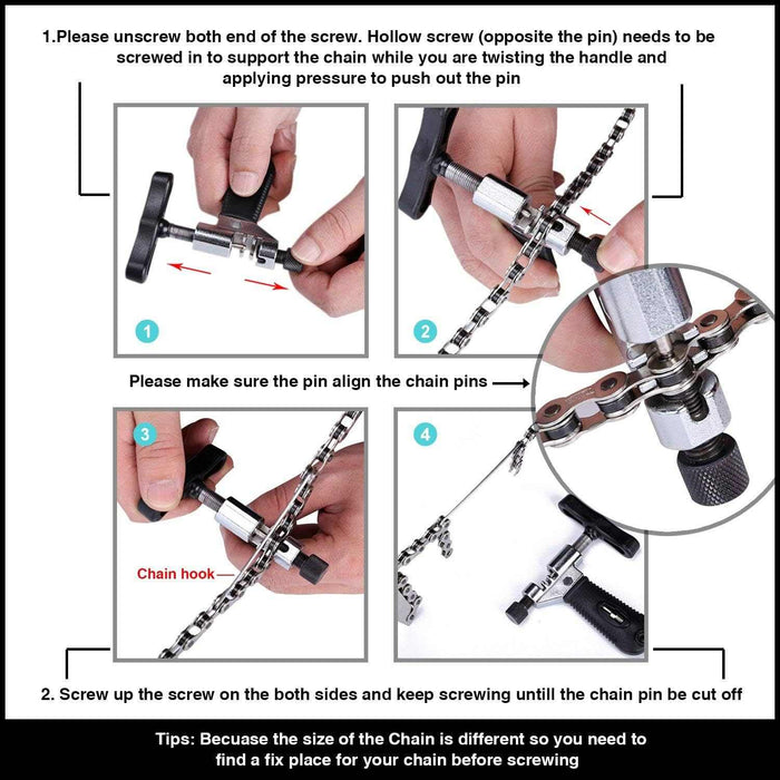 Bicycle Chain Repair Tools For 7, 8, 9 and 10-Speed Road and Mountain Bikes