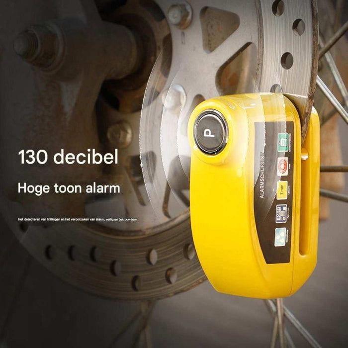Bicycle Disc Brake Lock With 7 mm Reminder Cable - Yellow