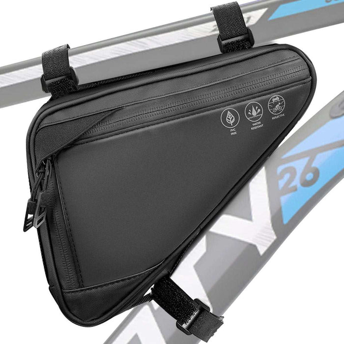 Bicycle Frame Storage Triangular Bag - Black