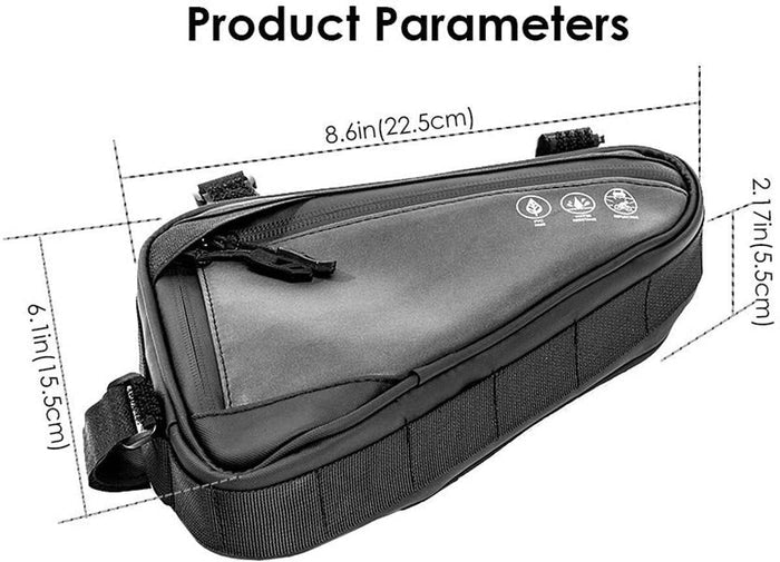 Bicycle Frame Storage Triangular Bag - Black
