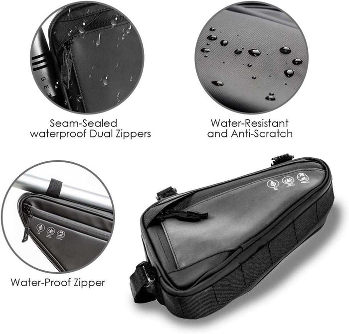 Bicycle Frame Storage Triangular Bag - Black