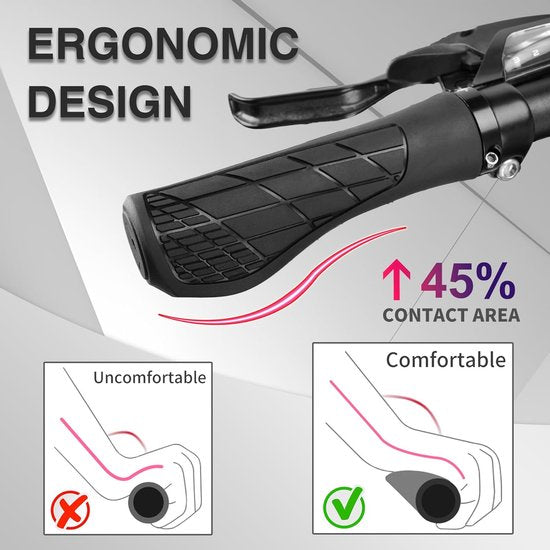 Bicycle grips - Mountain bike grips - 1 pair, including installation tools - Ergonomic bicycle grips | Green Gripps