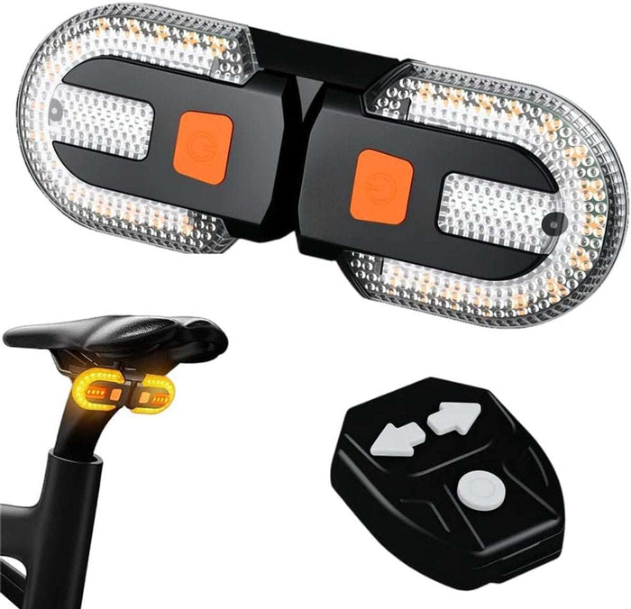 Black bicycle light with alarm and USB rechargeable battery with remote control
