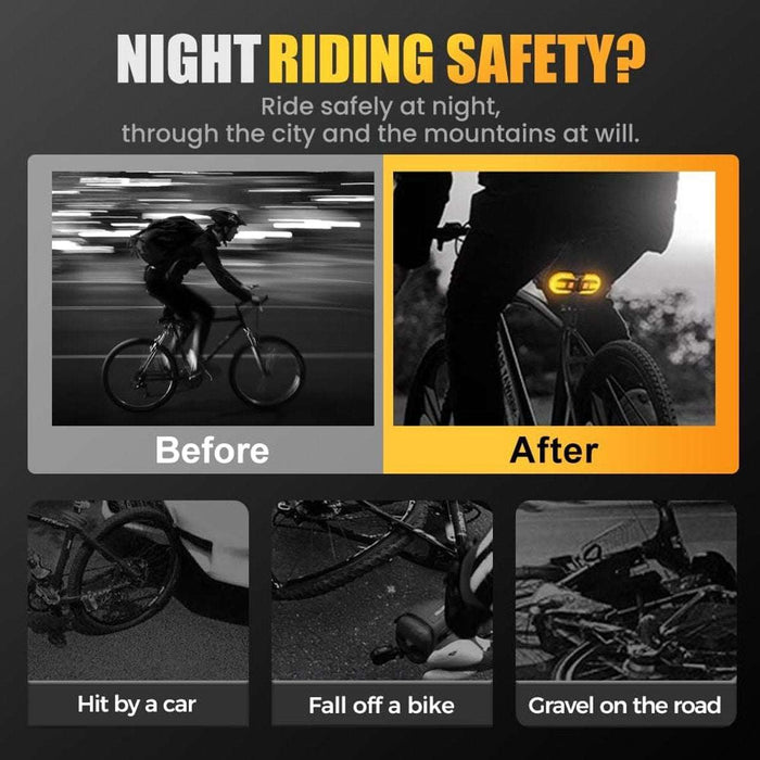 Bicycle Light With Alarm And Rechargeable Battery With Remote Control - Black