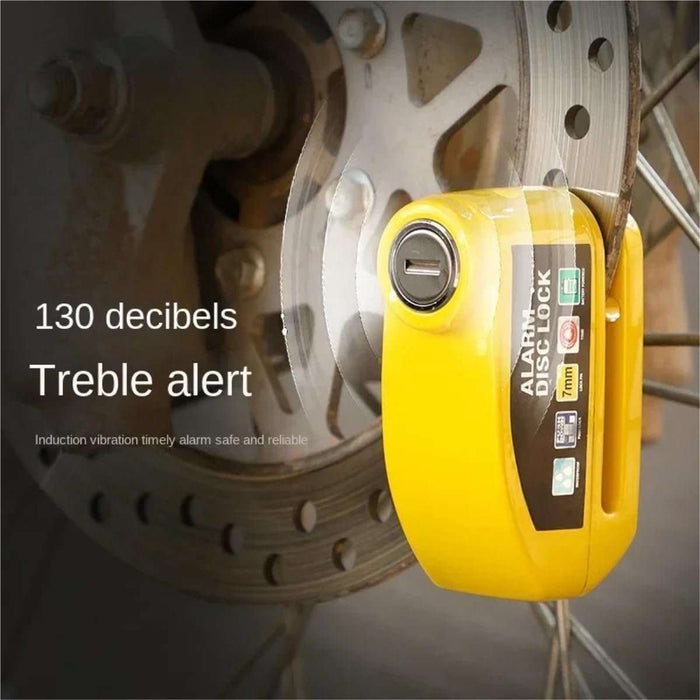 Bicycle Lock Disc Brake Alarm With 7 mm reminder cable - Silver