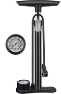 Bicycle Pump With Pressure Gauge Double Valve Head Foot Pump - Black