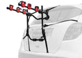 Bicycle rear boot car rack carrying three bikes with padding and secure straps