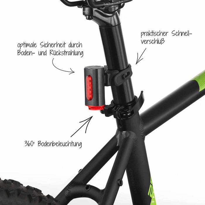 Bicycle Rear Light with 360 Floor Light | Rechargeable Battery