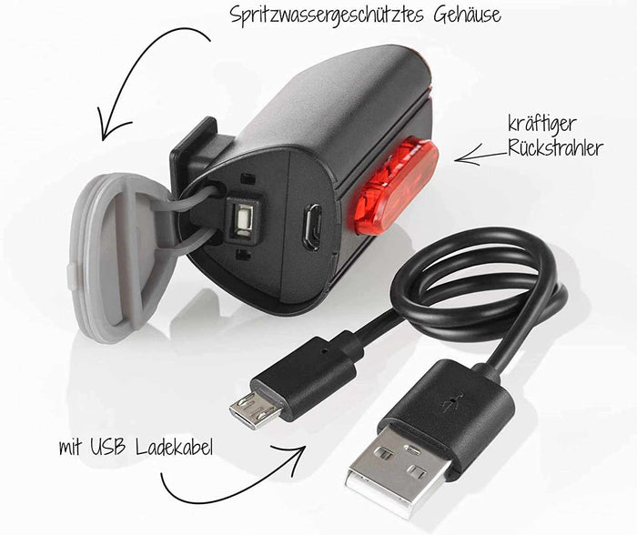 Bicycle Rear Light with 360 Floor Light | Rechargeable Battery