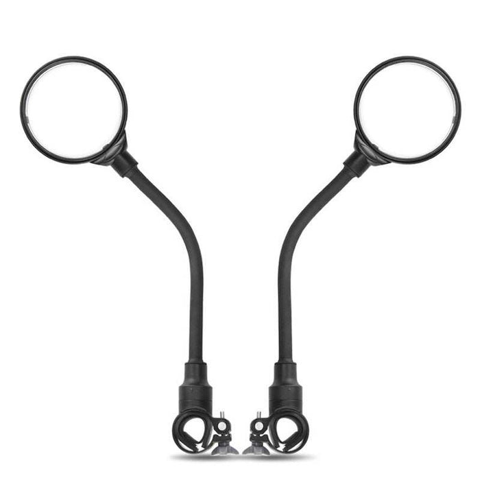 Pair of bicycle rearview mirrors with 360-degree rotation and anti-shake tempered glass for universal handlebar fit