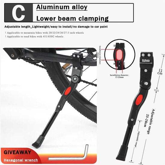 Bicycle stand - Adjustable bicycle stand - Anti-wear stand Bicycle stand 20-27.5 inch wheels