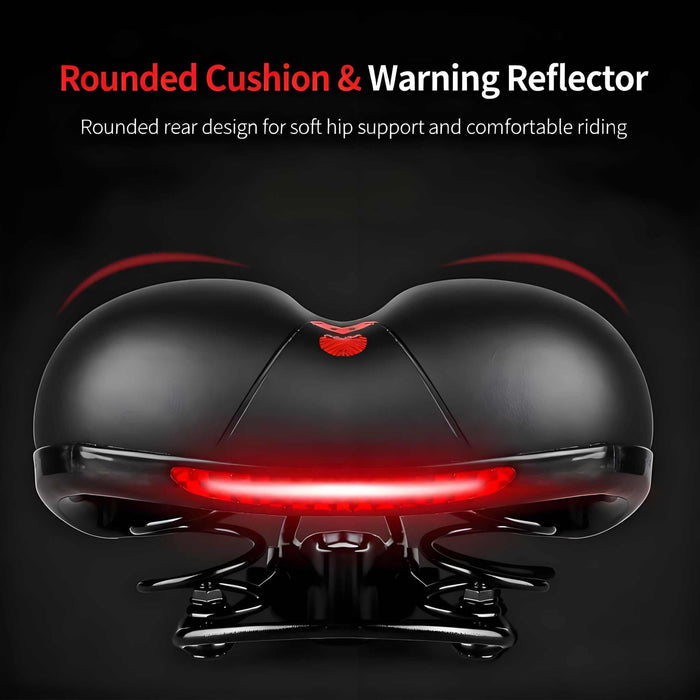 Bike Saddle with Rechargeable Taillight: 21×25×11cm Silicone Seat, 700g, Wrench Included for Aussie Cyclists