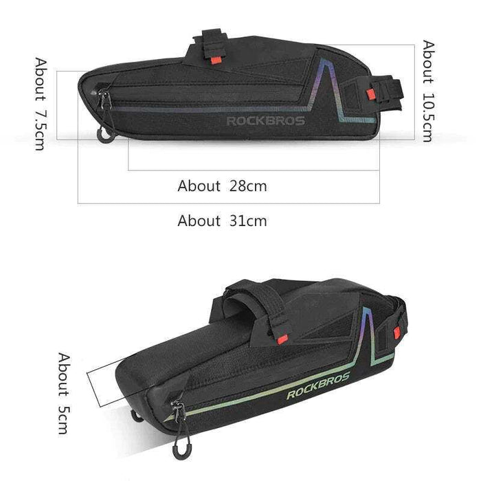 Bike Top or Under Tube Reflective Material Bag - Black