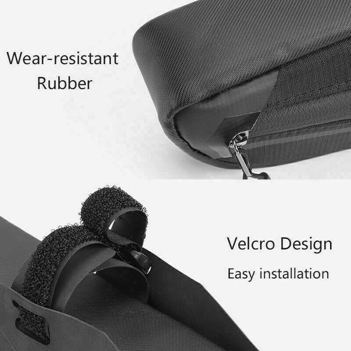 Bike Top or Under Tube Reflective Material Bag - Black