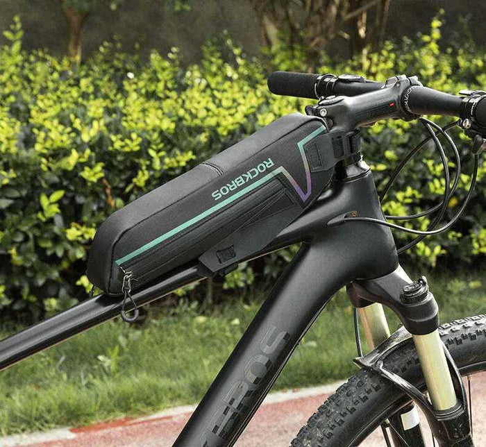 Bike Top or Under Tube Reflective Material Bag - Black