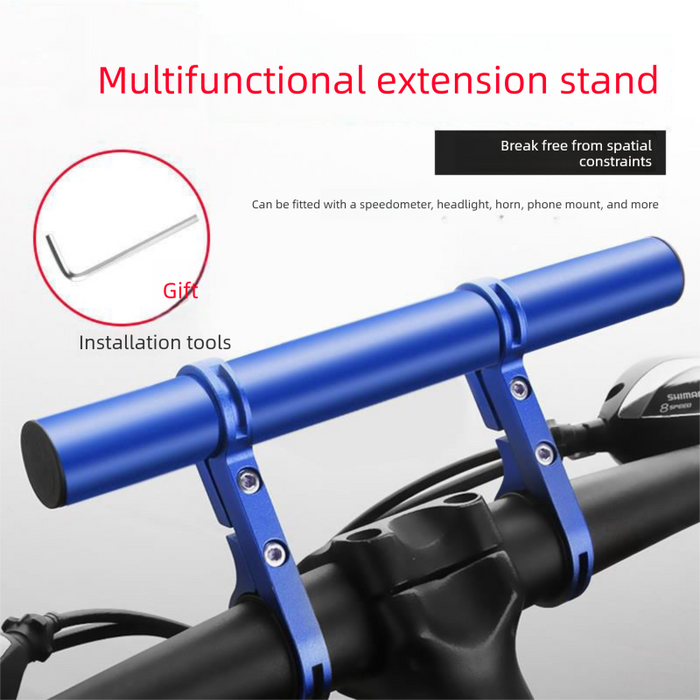 Black 30cm Aluminum Bicycle Handlebar Extension Bracket – Multi-Functional Mount for Bike Accessories