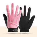 Black and pink breathable half-finger cycling gloves for kids with silicone grip and cooling ice silk fabric