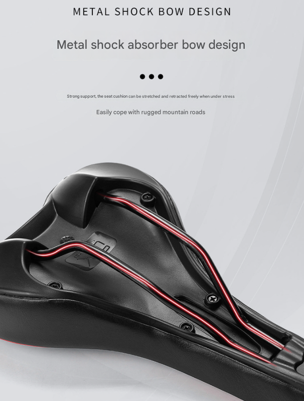 Black and red Mountain Bike Saddle - Comfortable and Durable Bicycle Seat for MTB and Road Bikes