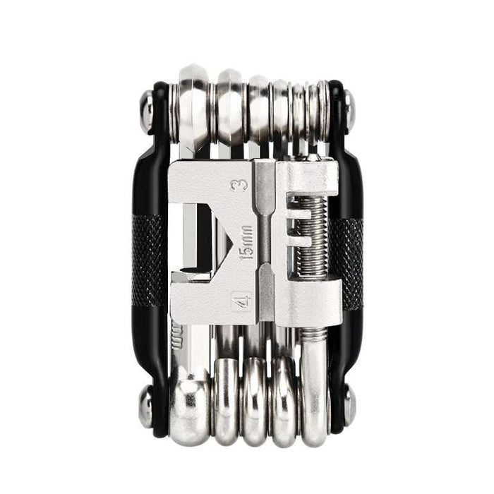 Black and Silver 16 in 1 Bicycle Repair Multi Tool