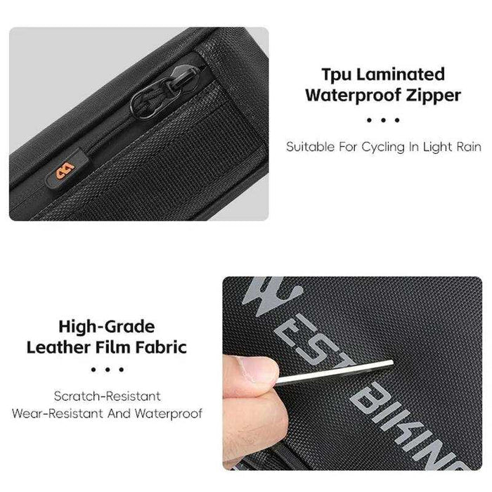 Black Bicycle Crossbar Triangle Bag For Cycling