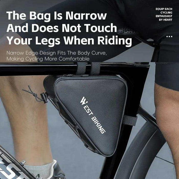 Black Bicycle Crossbar Triangle Bag For Cycling