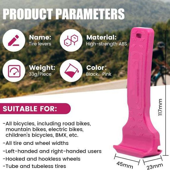 Black Easy-to-use bicycle tire levers (one pair) - quick tire removal and installation tool