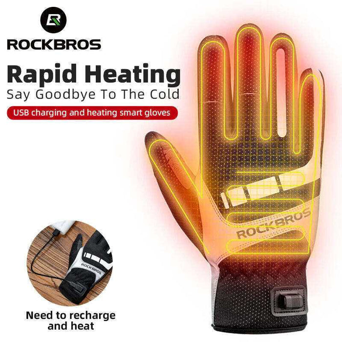 Breathable Heated Mountain Bike Gloves | Medium