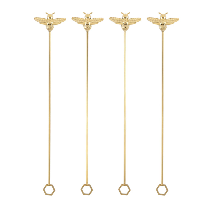 Bumble Bee Stir Sticks, Set of 4