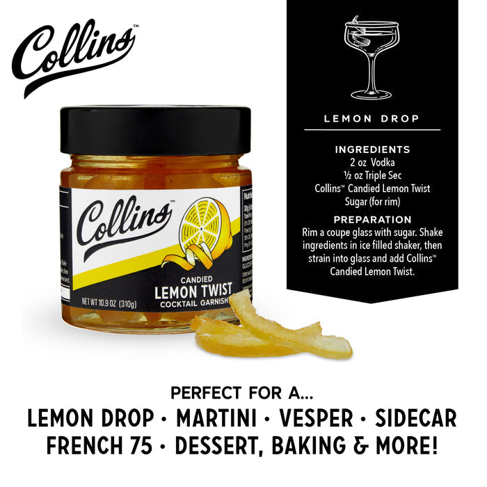 Candied Lemon Twist in Syrup, 10.9 oz