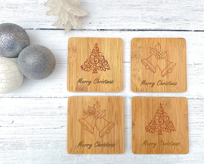 Christmas Coasters – Pack of 4 Festive Drink Mats