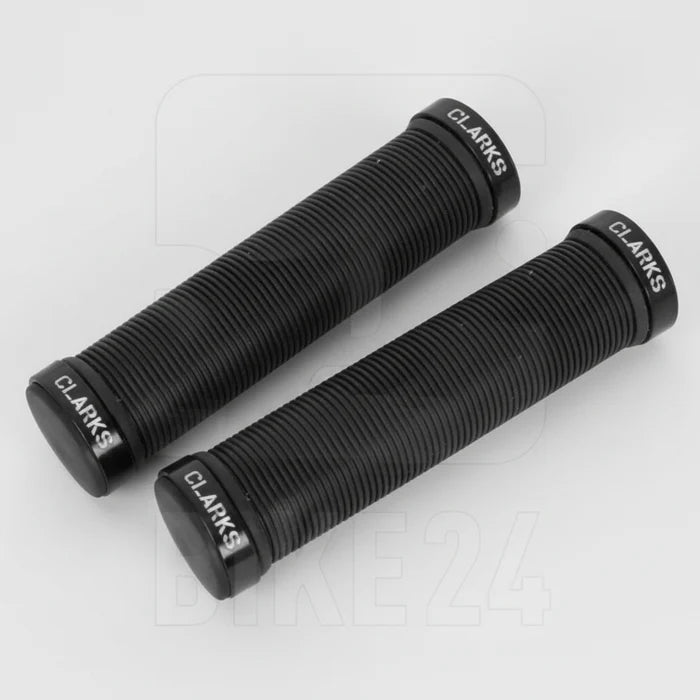 Clarks Dual lock on 130mm Grips With Bar Plugs - All Black