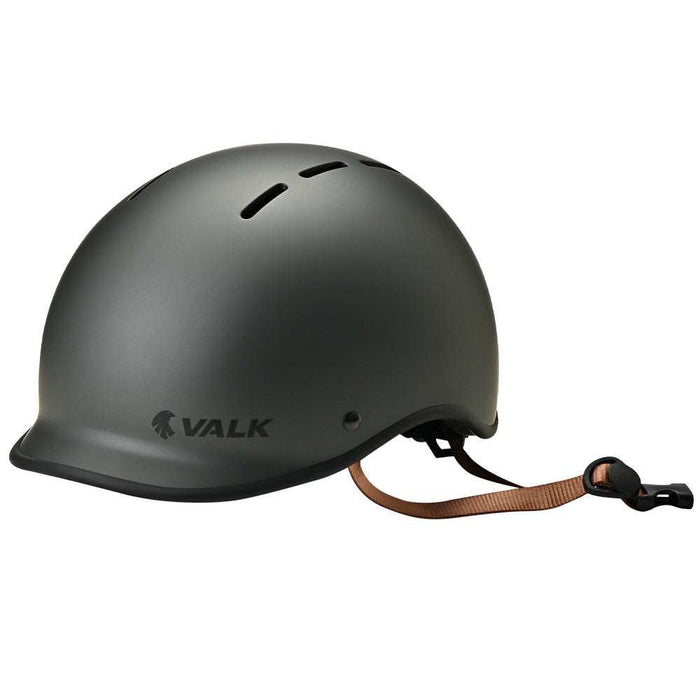 Charcoal Valk Retro Bike Helmet with classic retro styling, 56-61cm adjustable fit, 14 ventilation slots, and safety certified design