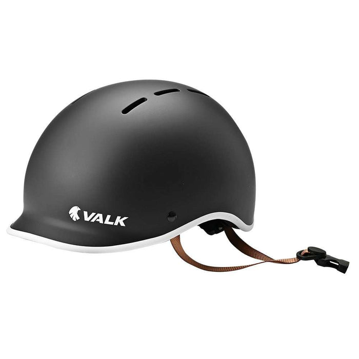 Valk Retro Bike Helmet in matte jet black with adjustable fit and 14-vent cooling system