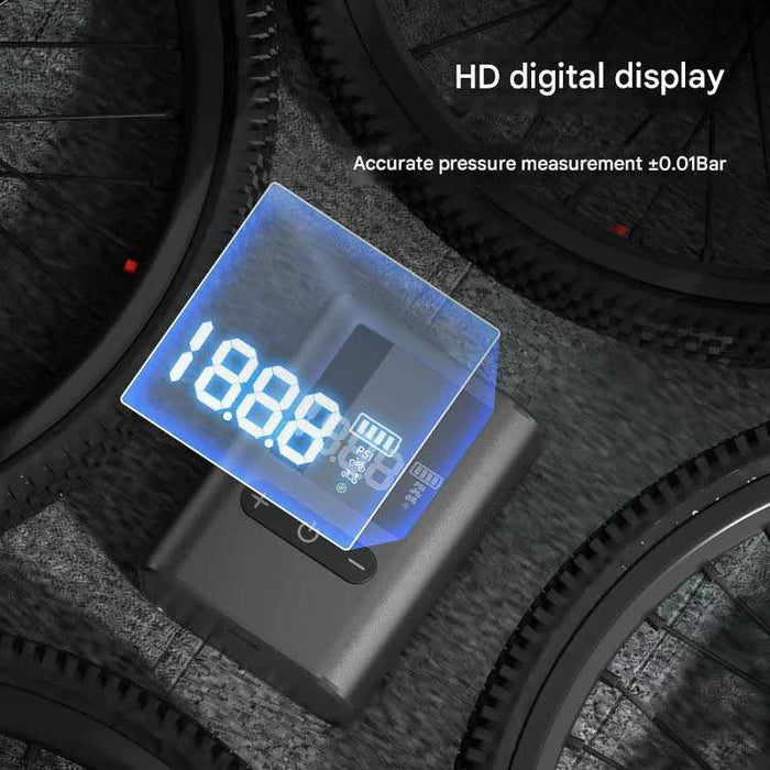 Compact Digital Display With Automatic Stop Air Pump 100 PSI - Black
