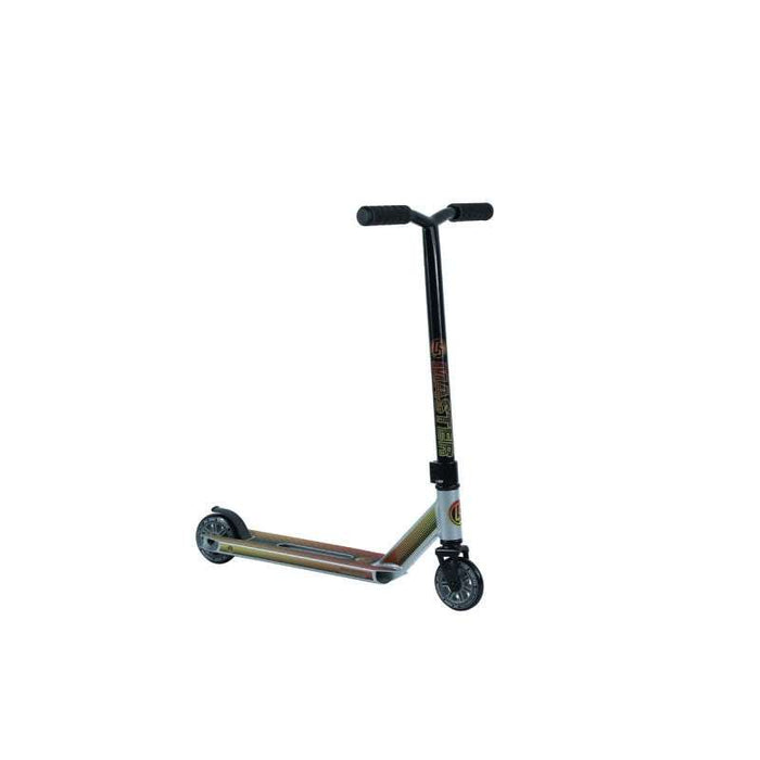 Silver Crisp MASTER stunt scooter with steel fork and 100mm polyurethane wheels