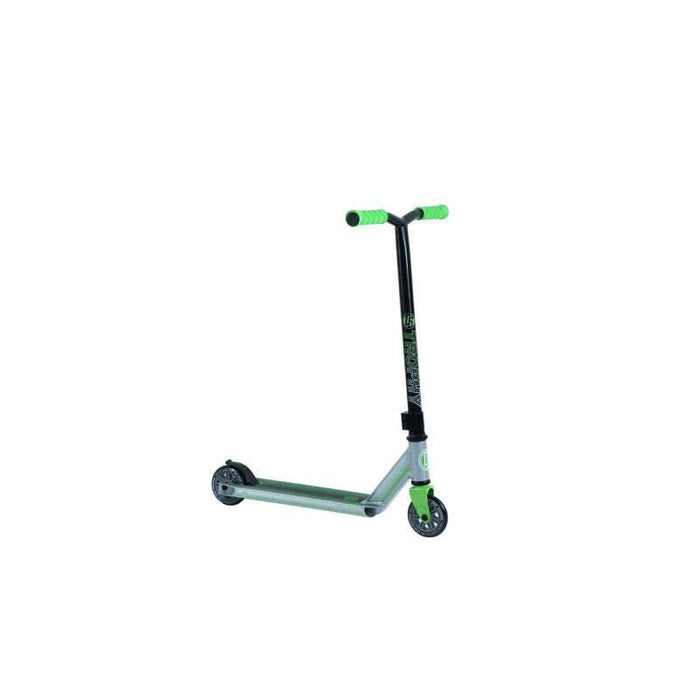 Crisp TROPHY stunt scooter with steel fork, high-tensile handlebar, and 100mm polyurethane wheels for freestyle riding