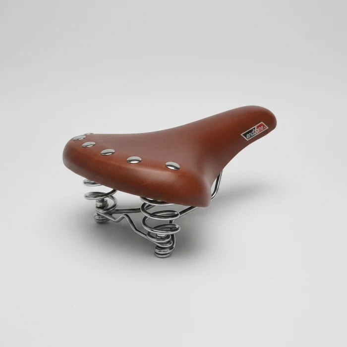 Cruiser Saddle 268mmL x 221mm CP Coil Spring - Brown With Rivets