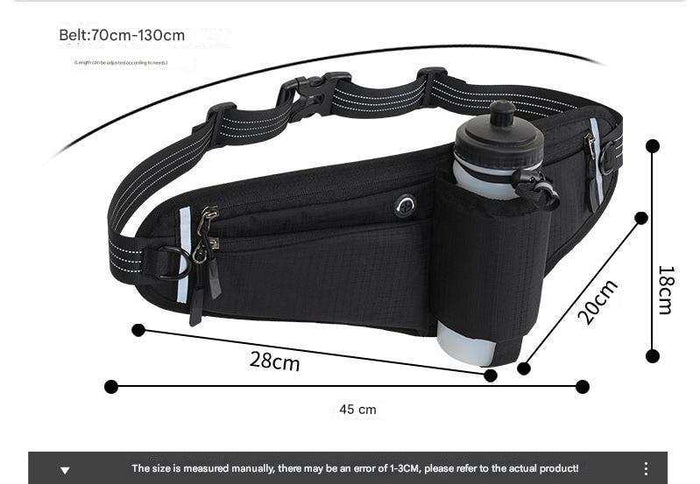 Dark Blue Adjustable Running Waist Pack with Water Bottle Holder