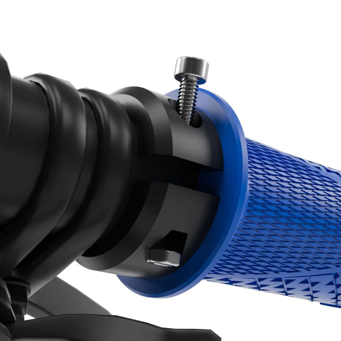 Dark Grey Ergonomic Lock-On Bike Grips - Anti-Slip TPR Rubber, Alloy Rings & Plugs for MTB & Commuter Bikes