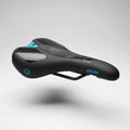 DDK Saddle vinyl top with memory foam and black steel rails 270x140mm for comfortable cycling