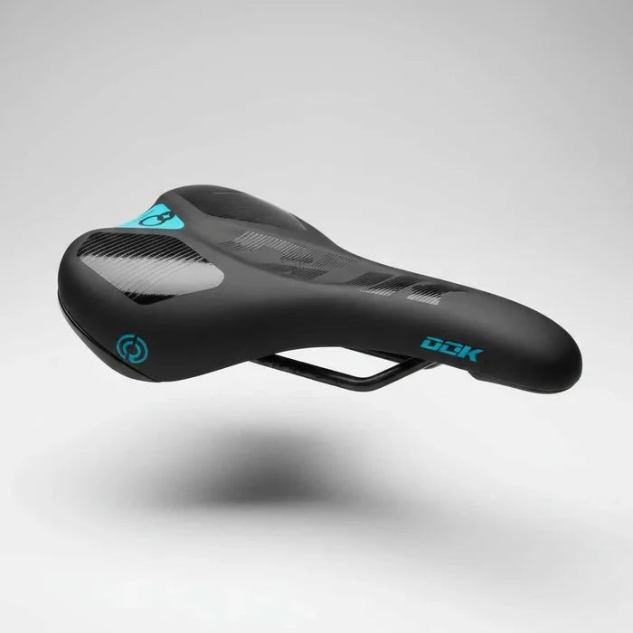DDK Saddle vinyl top with memory foam and black steel rails 270x140mm for comfortable cycling