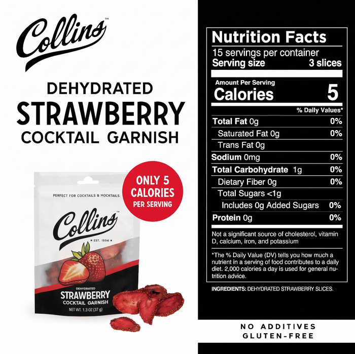 Dehydrated Strawberry Cocktail Garnish, 1.3 oz